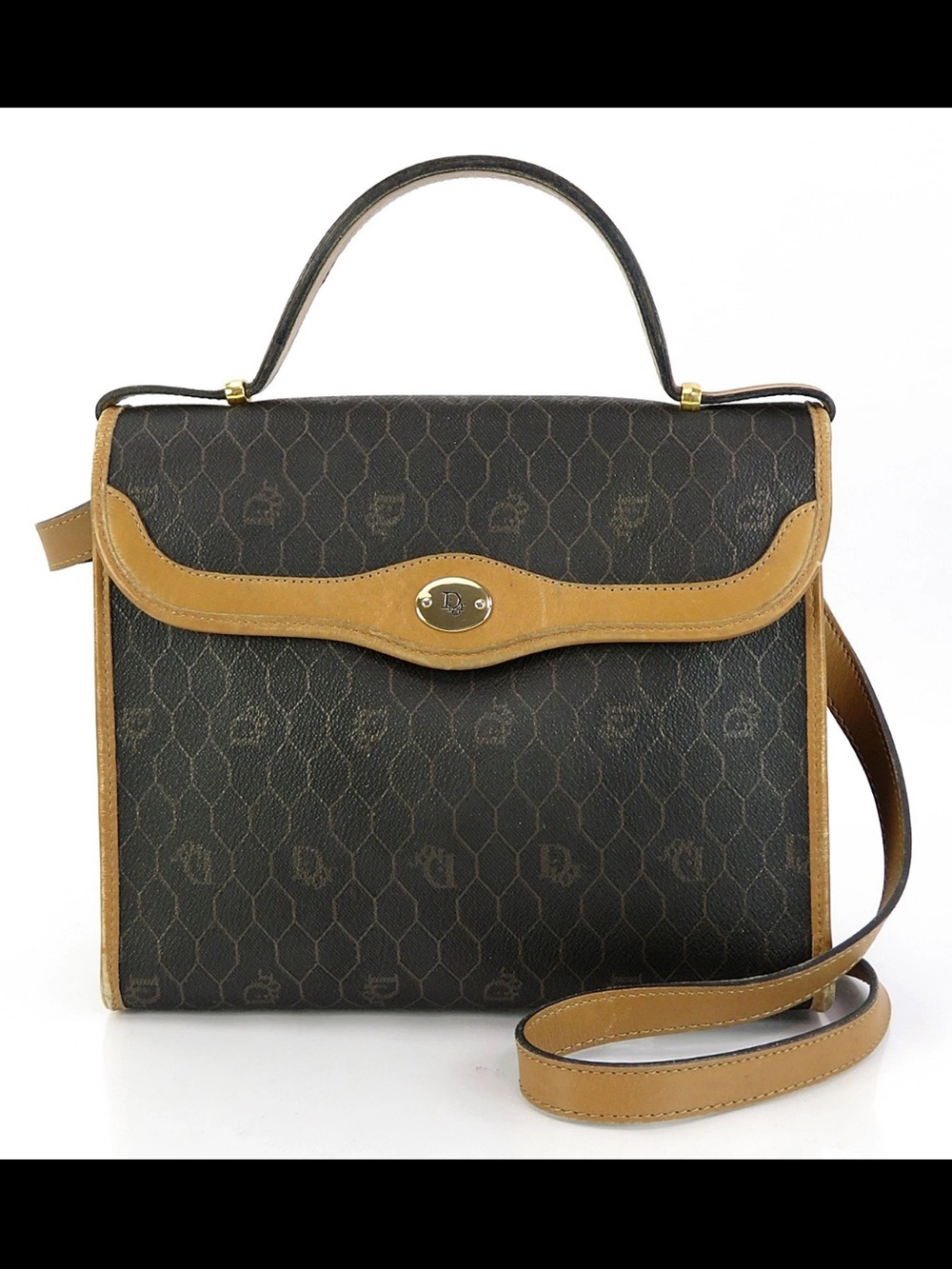 Dior Brown & Tan Top-Handle Satchel